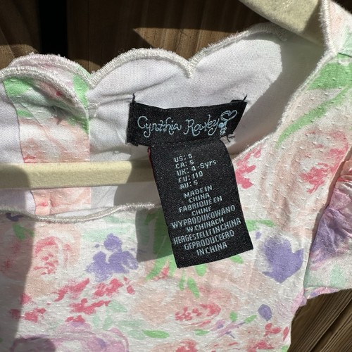 Cynthia Rowley Dress Girls Size 5 Short Balloon Sleeves Floral Scalloped Neck - Picture 7 of 7