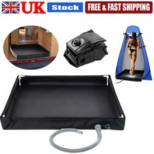 Portable Shower Pan with Drain Hose Foldable Shower Base for Indoor and Outdoor