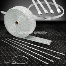 2" 50FT/15M FIBERGLASS EXHAUST HEADER/PIPE/MANIFOLD HEAT WRAP+STAINLESS ZIP TIE