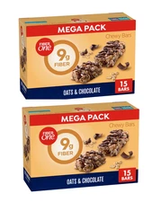 Fiber One Chewy Bars, Oats & Chocolate, Fiber Snacks, Mega Pack, 30 ct