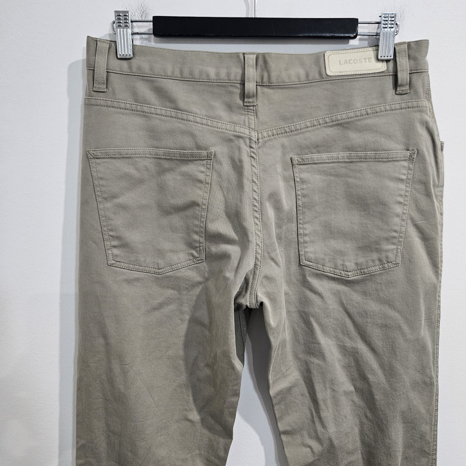 Lacoste Beige Chino Pants W30 L33 Slim Fit Cotton Stretch Zip Fly  thumbnail 4