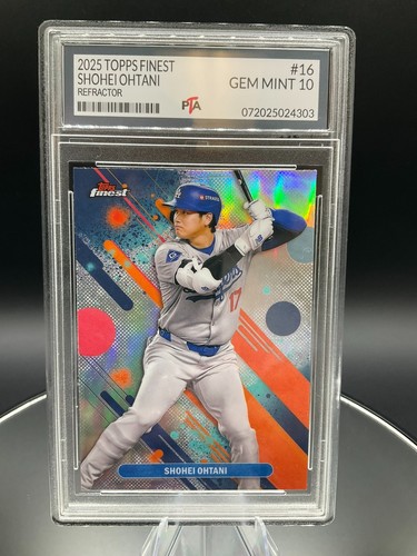2025 Topps Finest #16 Shohei Ohtani RARE Refractor Dodgers ~ GEM MINT PTA 10🔥