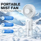 Portable Handheld Misting Fan w/ Mist Spray Rechargeable Summer Outdoor Cooling