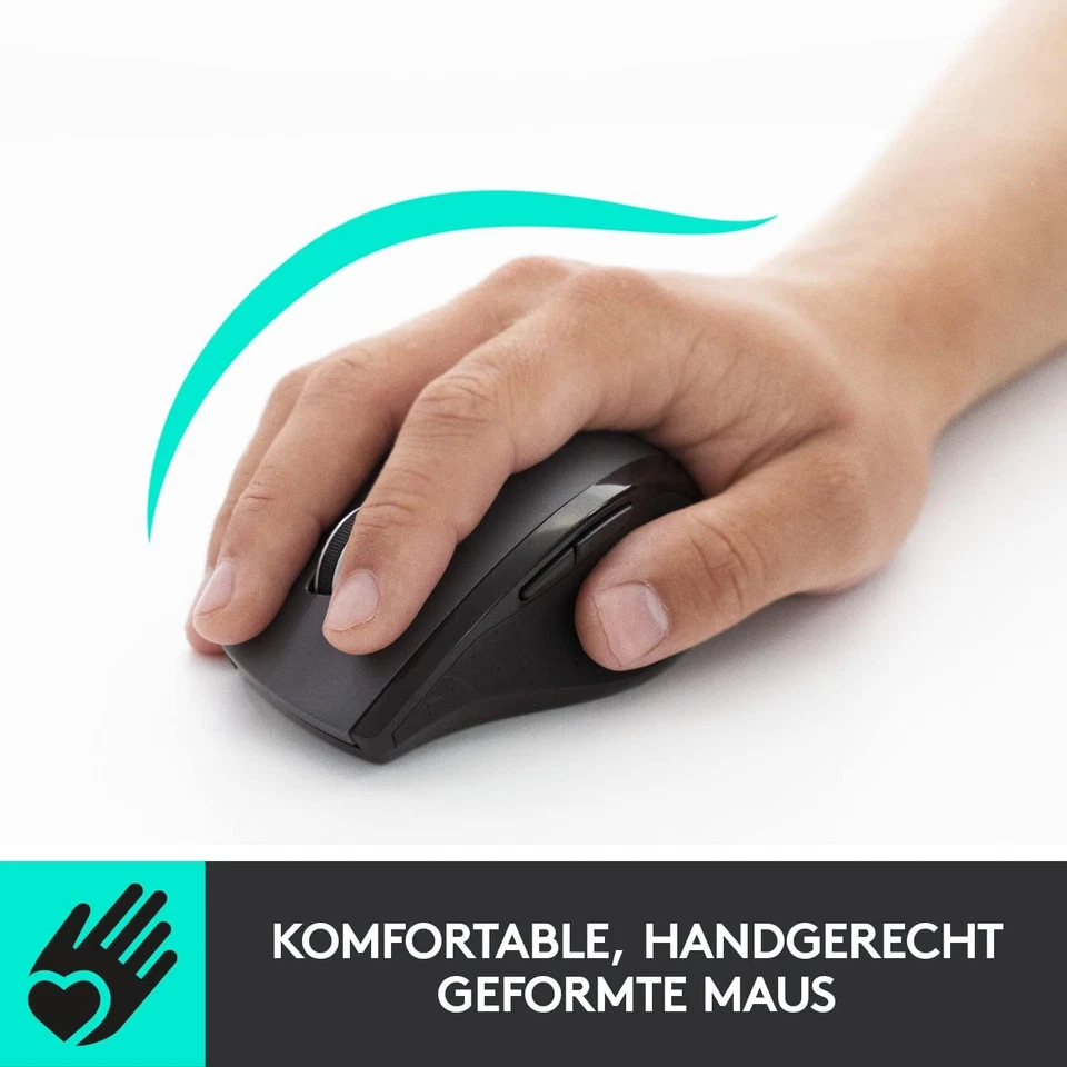 Logitech Marathon Kabellose Maus, 2,4 GHz mit USB-Unifying-Empfänger, by_huriye - Bild 2 von 4