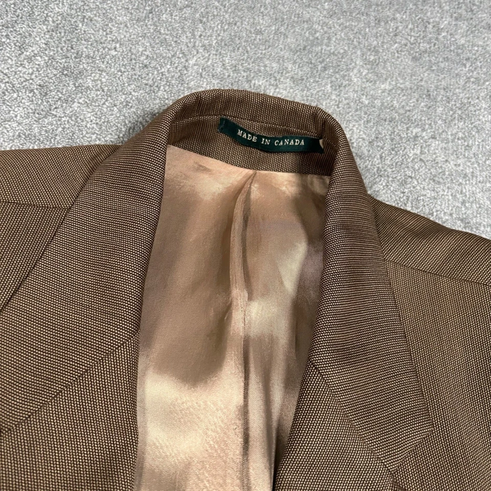 Traje Lauren Ralph Lauren Marrón Lana Cachemira 2 Botones Chaqueta Pantalones 46L 36x32 Foto 4 de 4