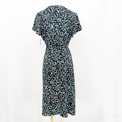 Leith Floral Wrap Dress Short Sleeve Midi M Tie Waist Lightweight Spring  Summer | eBay