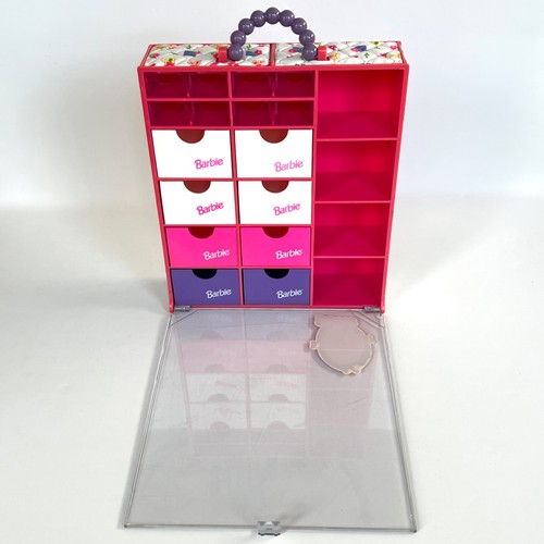 Vtg 1993 Mattel Tara Toy Barbie 11" Pink & Purple Organizer Storage Case - Picture 3 of 11