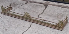 Antique French Bronze Fireplace surround Fire tools Fender Guard Brass 19th 58"