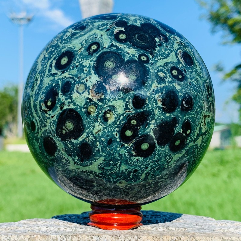 3.94LB Natural Kambaba jasper Tall Polished Crystal Sphere Healing Crystal