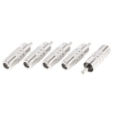 5 Pieces F-type Female Jack to RCA Male M/F Adapter Coaxial Coax Connectors