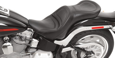 SADDLEMEN Seat - Explorer* - Without Backrest - Stitched - Black - FLSTF '07-'17