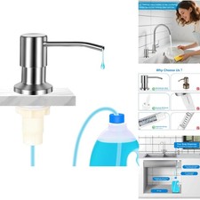 Countertop Kitchen Sink Soap Dispenser Pump 47" Extension Tube Brushed Nickel