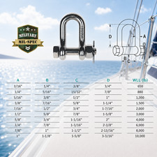 Mil-Spec Stainless Steel T316 Forged Bolt Pin Chain Shackle Marine
