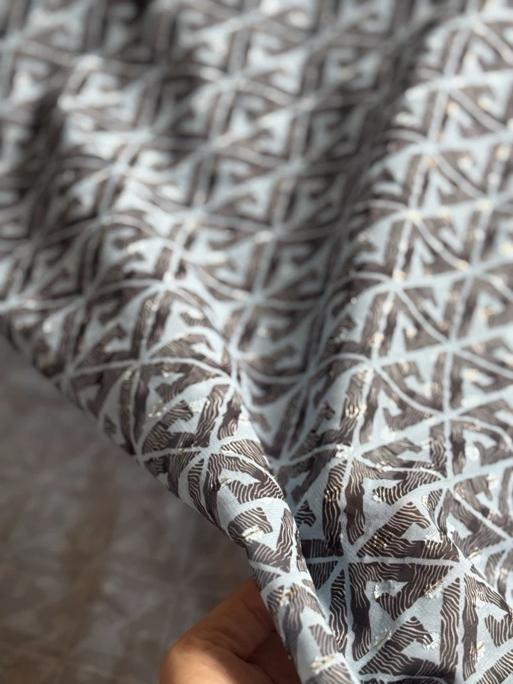 G Acrylic Rayon Fabric By Panel 2 Yards Width 55" Georgette Logo Blue Dress - Image 3 of 4