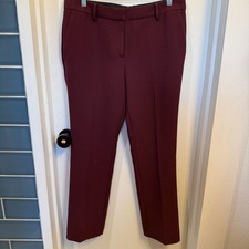 Ann Taylor The Sophia Petite Slim Leg Dress Pants in Burgundy Size 10P