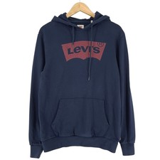 Vintage Levi's Hoodie Hooded Jumper Men Blue Cotton Ks5 Size M