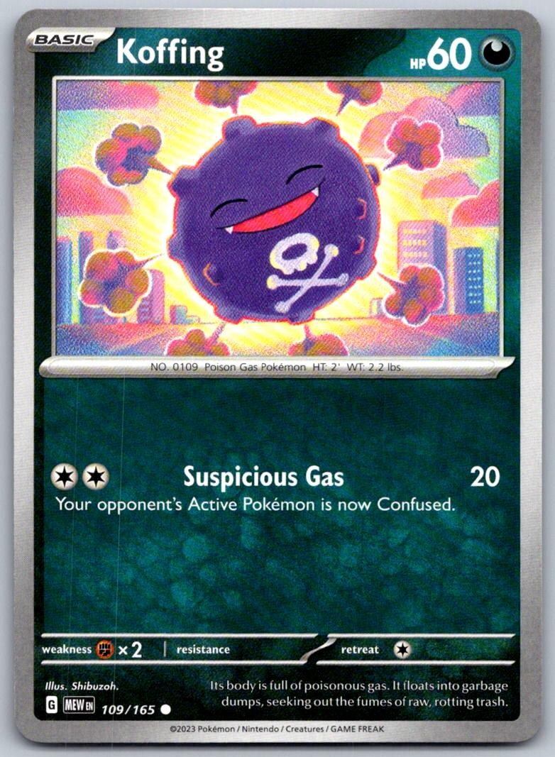 Koffing 109/165 Common 151 Pokemon Near Mint