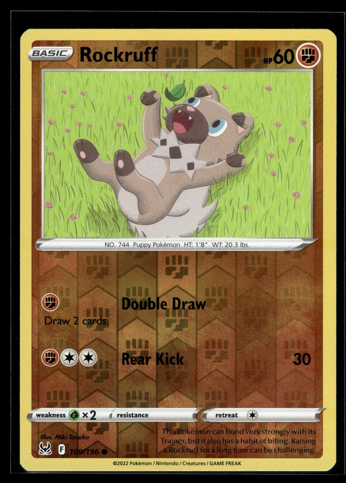 Rockruff Common Reverse Holo 109/196 - SWSH11 - LP/NM