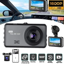 Car Dual Lens Dash Cam HD 1080P Front/Rear/Inside Video Recorder Camera G-Sensor