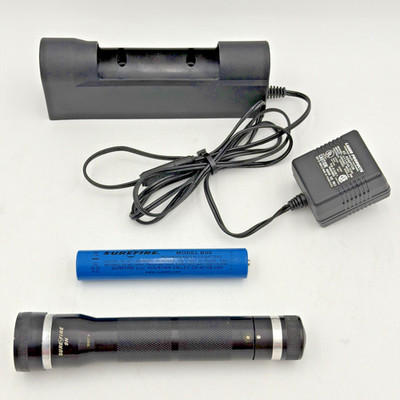 VTG SureFire 9N Tactical Flashlight w/ C 500 Series Charger & B90 Battery Works!
