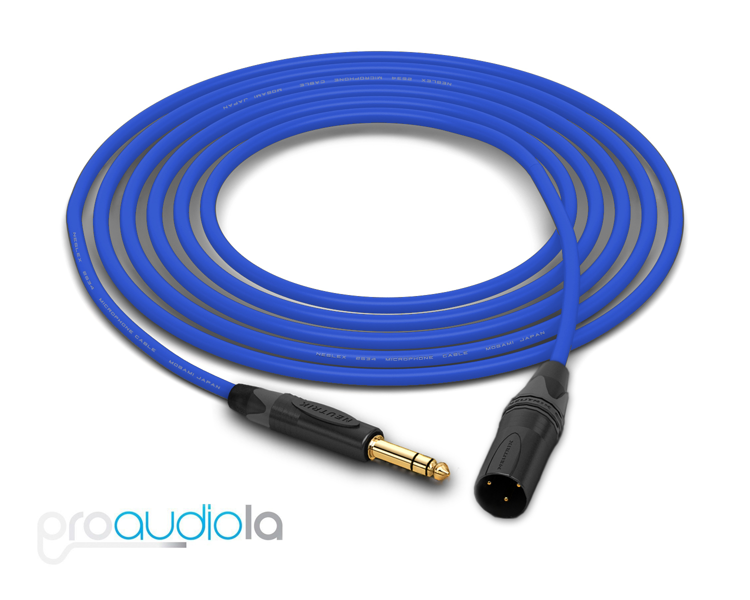 Mogami Quad 2534 Cable Neutrik guld TRS XLR-M blå 200 Feet 200 Ft. 200' Mogami Quad 2534 Cable Neutrik guld TRS XLR-M blå 200 Feet 200 Ft. 200'