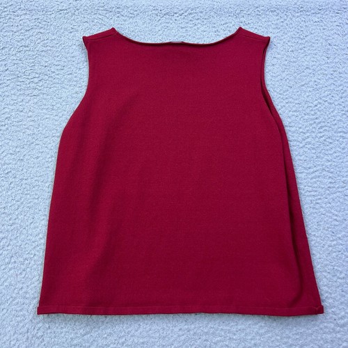 EILEEN FISHER Tank Top L rot Stretch Viskose Jersey U-Ausschnitt ärmellos Shirt - Bild 7 von 8