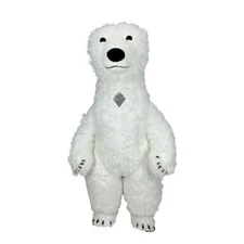 Furry Polar Bear Inflatable Costume Mascot Plush Adult Cosplay Party Dress Up