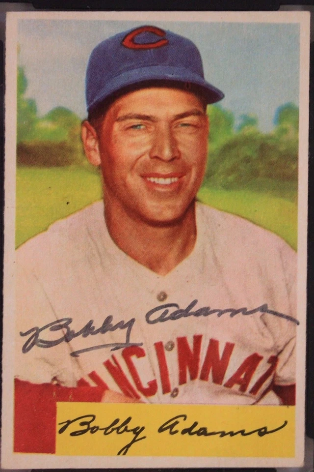 Bobby Adams (d.97) Reds Autographed 1954 Bowman #108 Card SGC JSA Authentic - Image 3 of 4