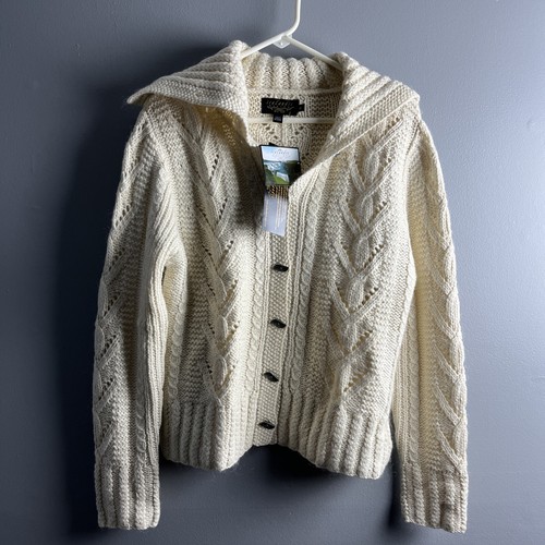 Icelandic Design Women’s Sweater Wool Silk Mohair Nylon Blend Size Med Cream NWT