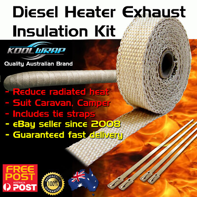 Diesel Heater Exhaust Pipe Insulation Kit Heat Lagging Camping