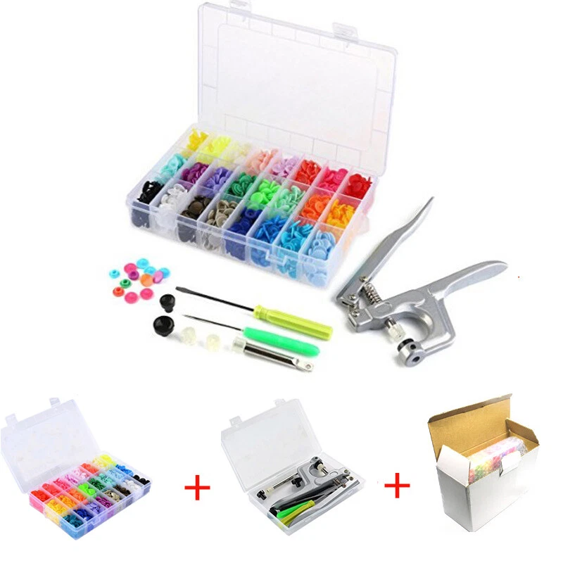24 Colors 360 Sets Fastener Snaps Snap Starter Plastic Poppers Fasteners 1 Plier - Image 2 of 4