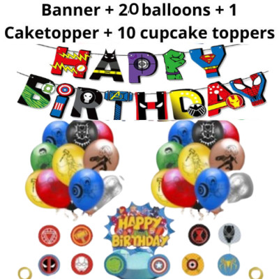 Avengers bedrucktes Heliumfolie Superheld Happy Birthday Banner Party Dekoration UK