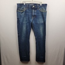 Goodfellow  CO Dark Denim Blue Jeans Men  s Size 36x32 Slim Straight