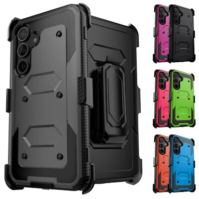 For Samsung Galaxy S24 FE Shockproof Protective Rugged Hard Case Cover+Belt Clip
