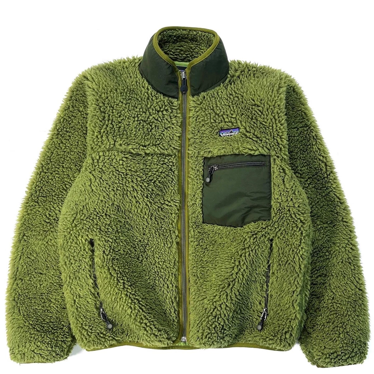 Vintage Patagonia Retro X Deep Pile Fleece Cardigan Jacket Mens S Small Green 04