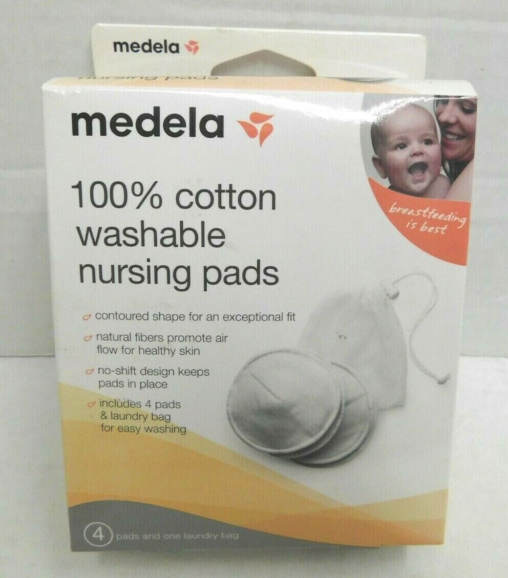 Lot OF 5 Medela 100 Cotton Washable Nursing Pads 4 Pad Pack & Laundry