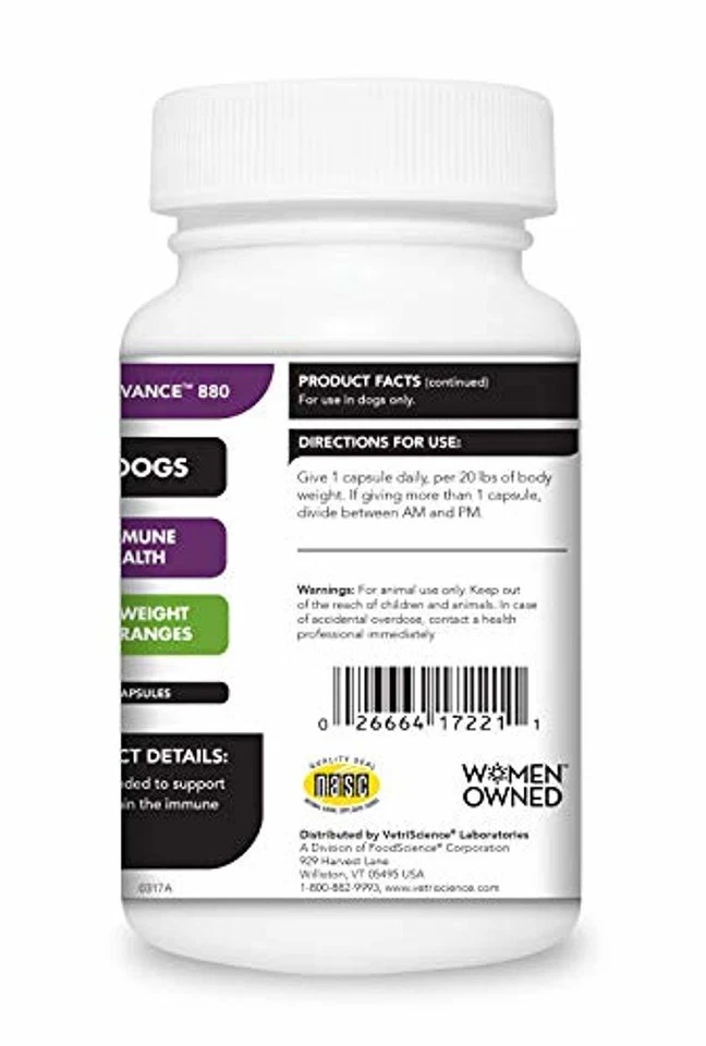 VETRISCIENCE Cell Advance 880, Suplemento de Salud Inmune para Perros Más de 30 Libras Foto 2 de 4