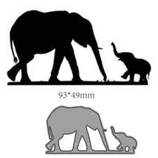Baby Elephant And Mother Metal Cutting Dies Decoration Scrapbook Card Craft