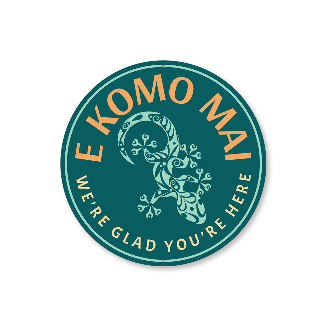 ハワイアン　サインボード　E Komo Mai E KOMO MAI METAL STREET SIGN 3