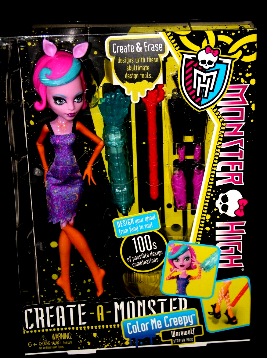 NIB NRFB Monster High Create A Monster Color Me Creepy Werewolf