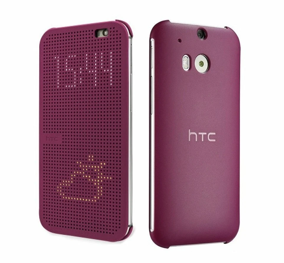 Genuine HTC Dot View Case for HTC One M8 Smartphone Magenta Purple Baton Rouge - Image 3 of 4