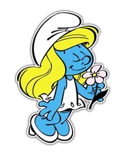 SMURFETTE SMURF DECAL STICKER TRUCK VEHICLE WINDOW WALL FLOOR HELMET MADE IN USA