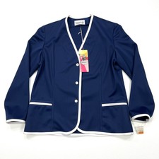 Vintage Cricket Lane Polyester Cardigan Jacket Womens 14 Blue Nos New