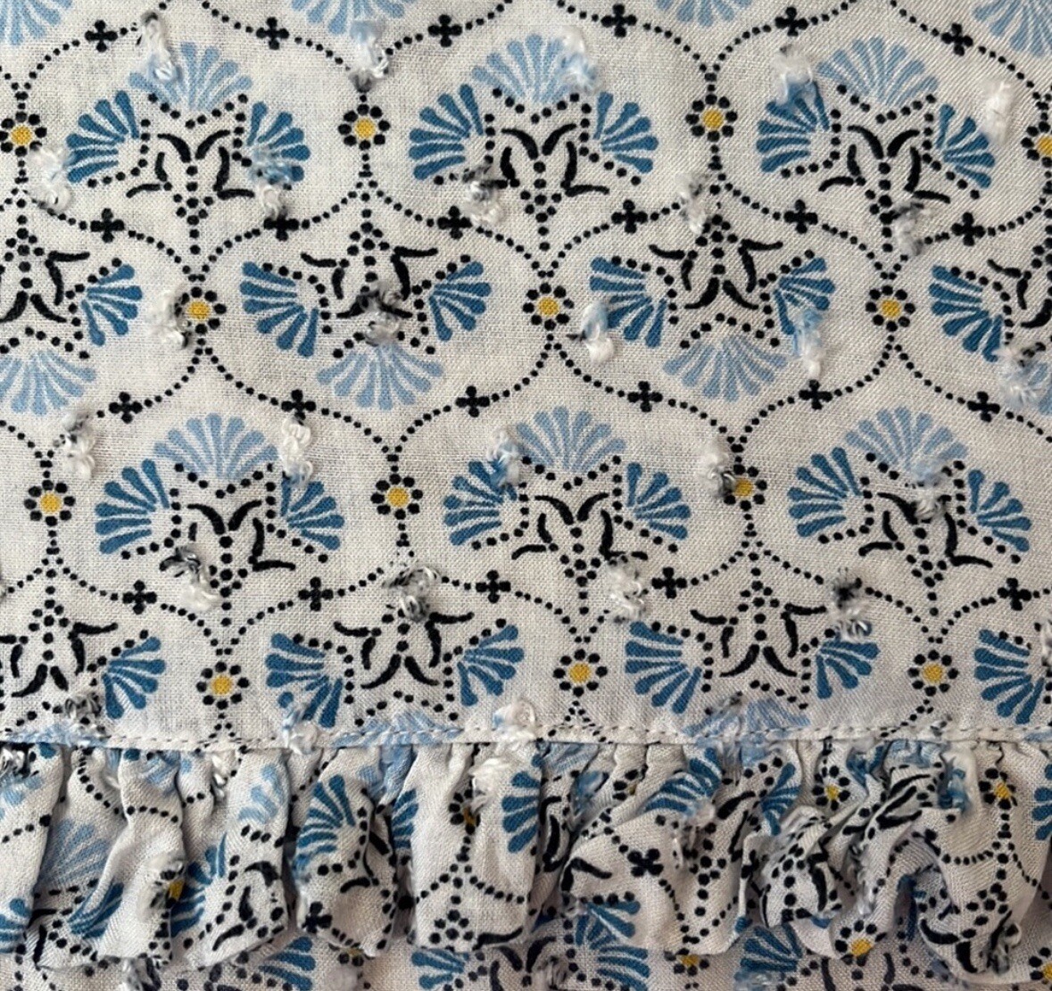 Loft size small beautiful blue patterned long sle… - image 4