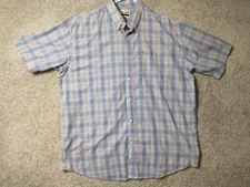 Wrangler Riata Western Shirt Adult XXL Blue Gray Button Up Short Sleeve Men