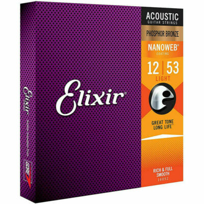 Elixier Akustikgitarrensaiten Nanoweb Phosphor Bronze 16002 16027 16052 Neu