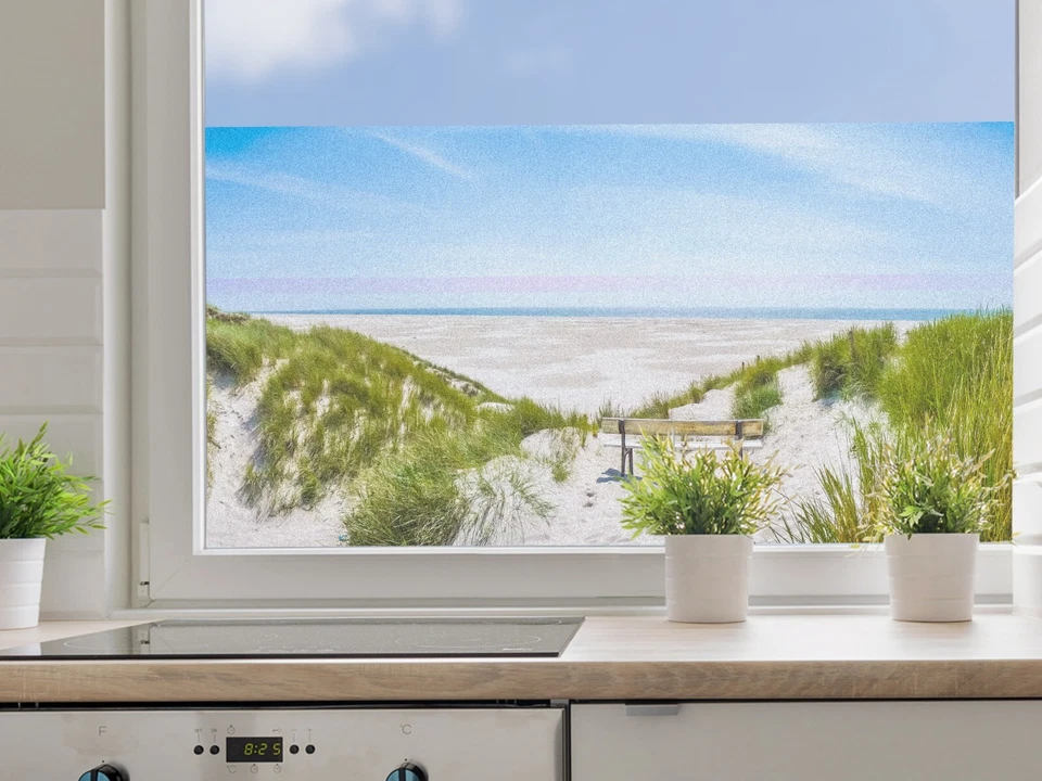 Fensterfolie Strand Sichtschutzfolie Maritim Klebefolie Fenster bedruckt - Bild 4 von 4