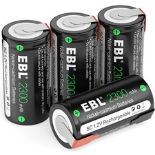 EBL Sub C Cell Size Rechargeable Battery 1.2V 2300mAh Cell & Tap For Power Tool