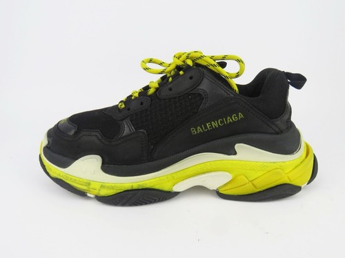 Balenciaga Triple S Black/White/Yellow Sneakers Usate EU 39 UK 6 US 9 - Imagen 7 de 14