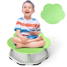 Kids Sensory Swivel Chair w/Non-Slip Metal Base for Autistic Kids Indoor Outdoor